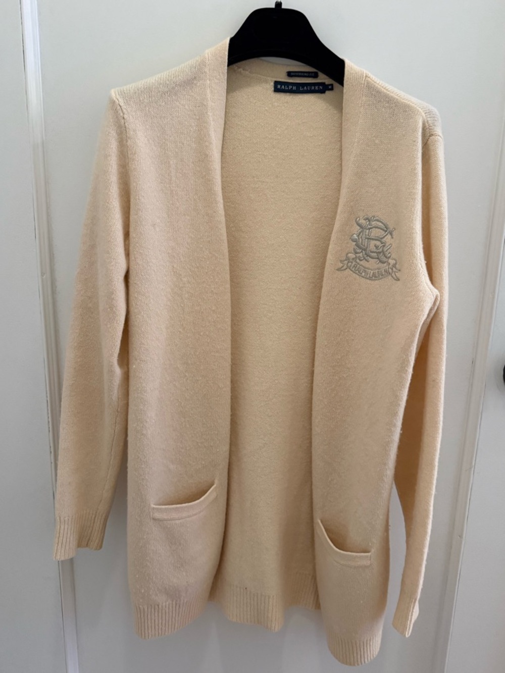 Ralph Lauren Cream Knit Boyfriend Cardigan
